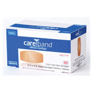 Bandage Strips Elastic/Fabric Careband 2x4" Flexible Tan LF 50/Bx, 12 BX/CA - Surgical Supplies NY